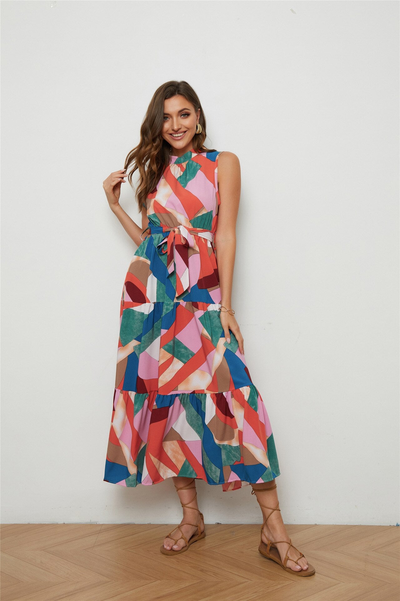 2023 Floral Swing Long Casual Beach Dress