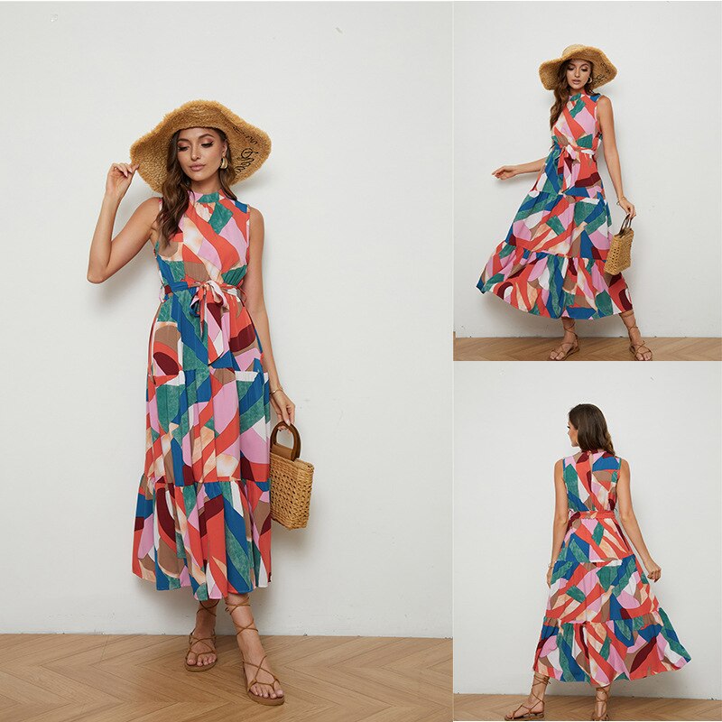 2023 Floral Swing Long Casual Beach Dress