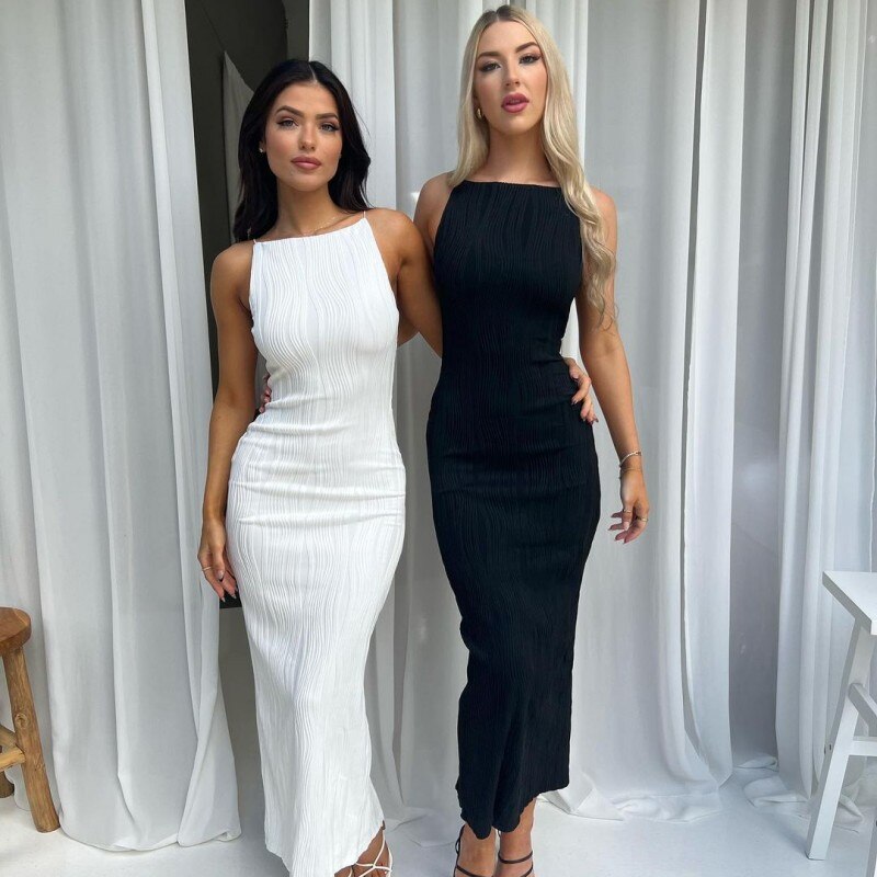 2023 Summer New Fashion Three-dimensional Line Sexy Slim Long Dress