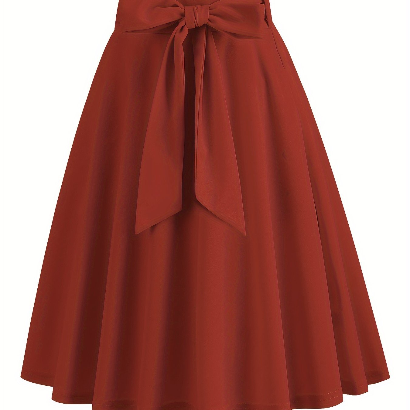 Retro A-line Skirt, Bowknot Front Skirt For Party, Performance, Every Day, Women's Clothing