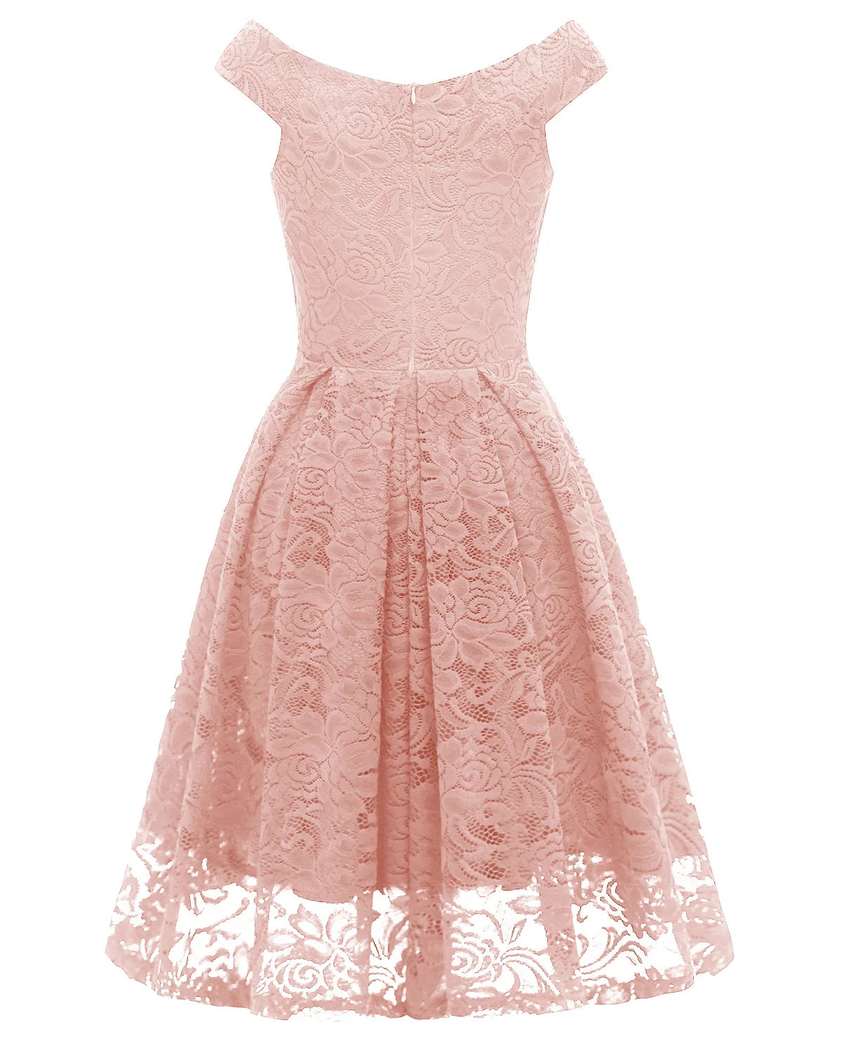 Elegant V-neck Lace Embroidery Knee Length Dress