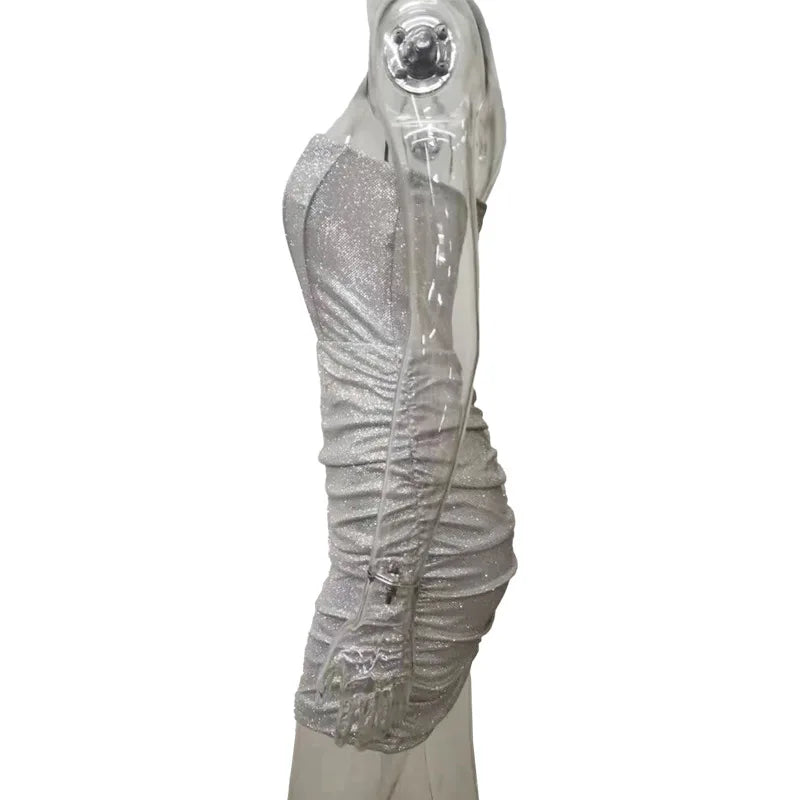 2024 Autumn and Winter Party Nightclub Strapless Tube Top Fishbone Dress