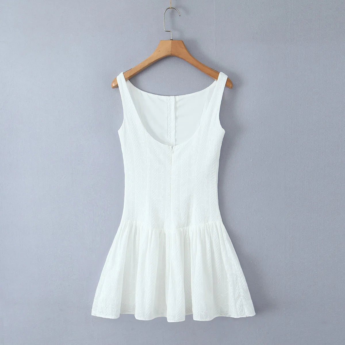 Sexy Backless Slim Chic Single-breasted Spaghetti Straps Short Cotton Dress