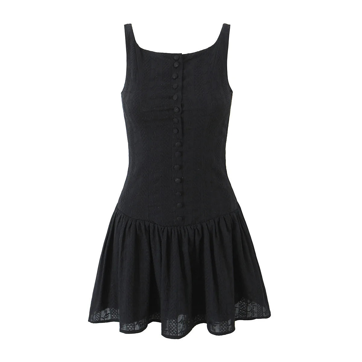 Sexy Backless Slim Chic Single-breasted Spaghetti Straps Short Cotton Dress