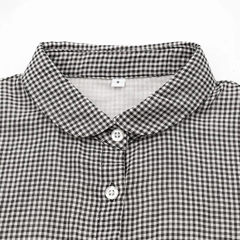 Summer Double-layer Pure Cotton Short-sleeved Versatile Classic Small Women's Shirt