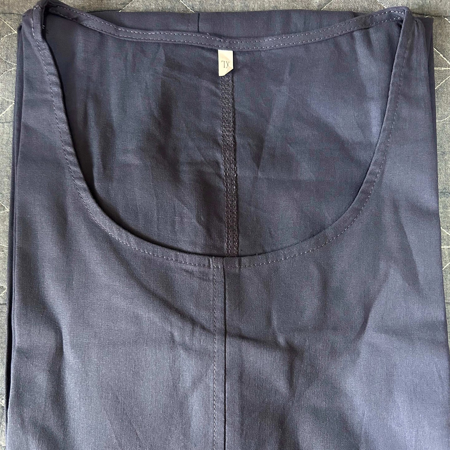 Summer New Long Cotton Simple Loose Round Neck Sleeveless Dress with Pockets