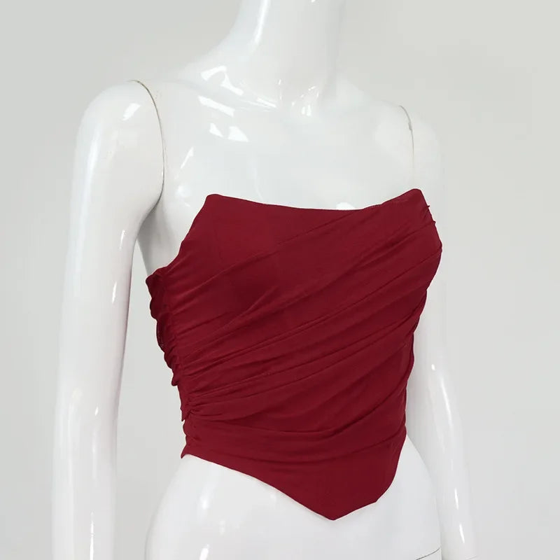 Summer Spicy Girls Fashion Fishbone Mesh Bra Vest Women's Short Top