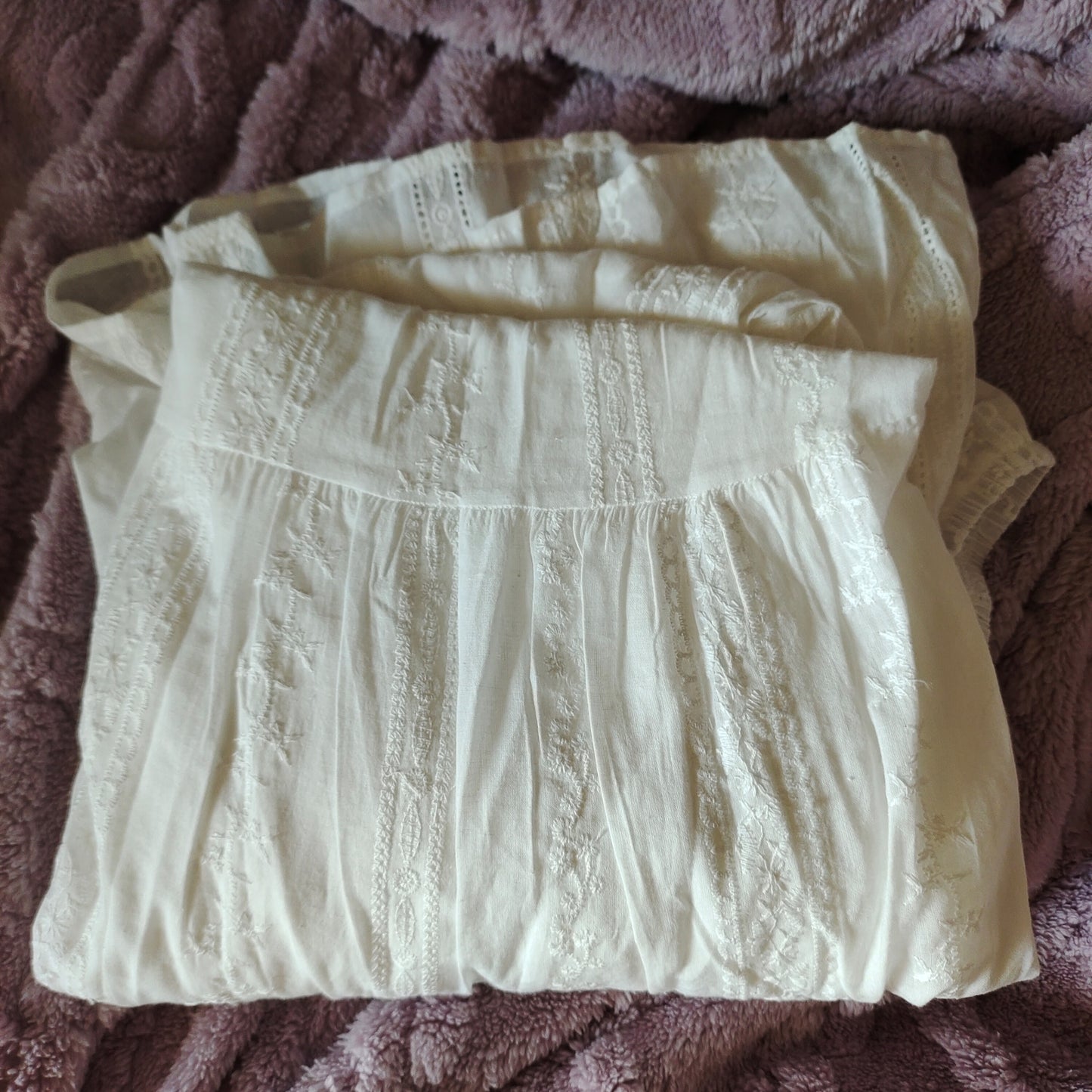 French Vintage V-neck Gentle Long Slim Lace White Embroidered Dress