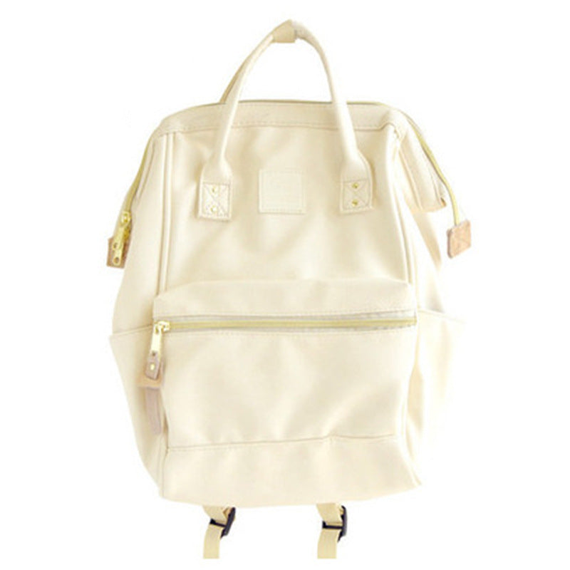 Lotte Leather Backpack High Capacity Student Bag