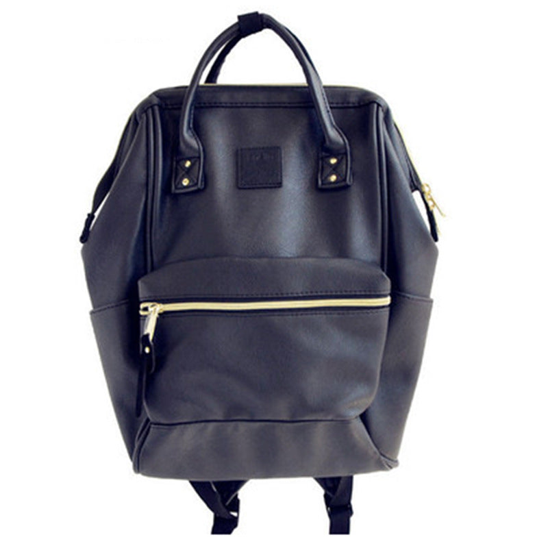 Lotte Leather Backpack High Capacity Student Bag