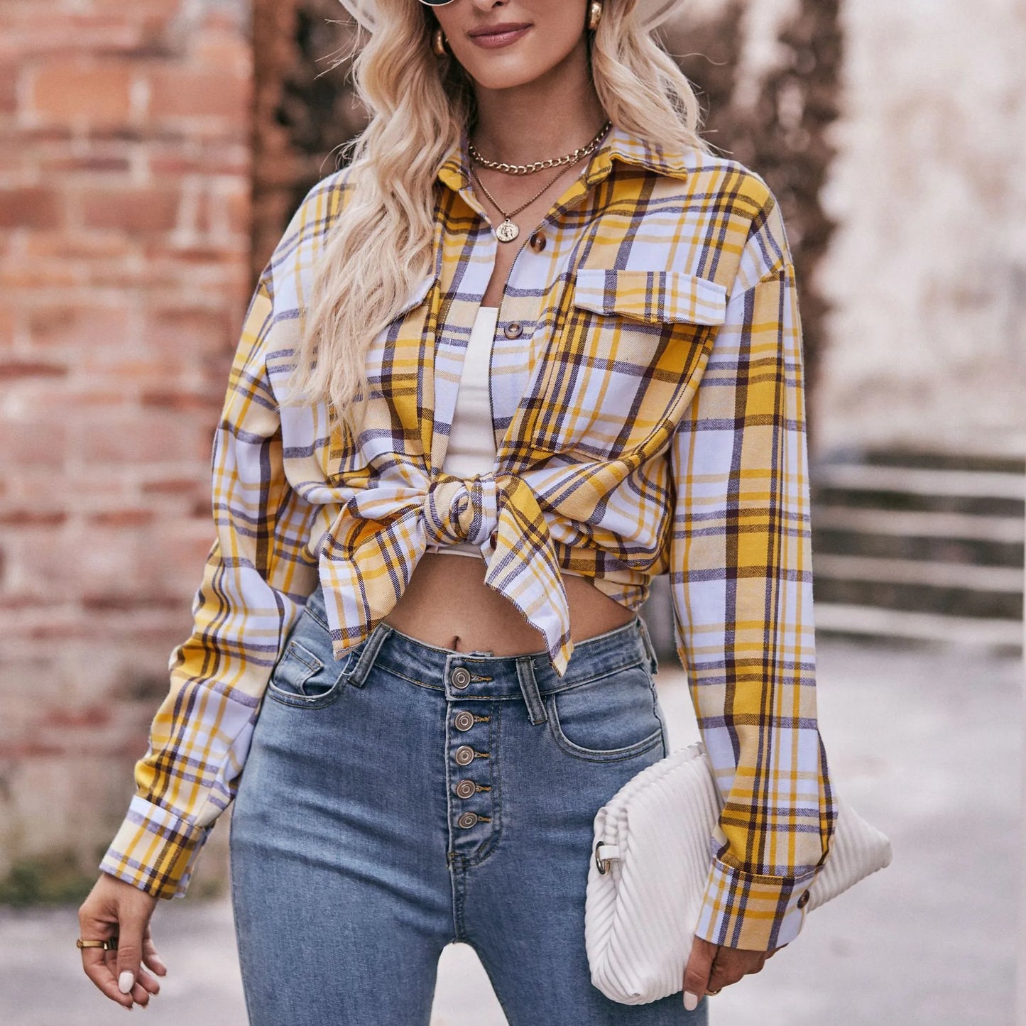 2023 Autumn and Winter Casual Oversize Loose Plaid Shirt