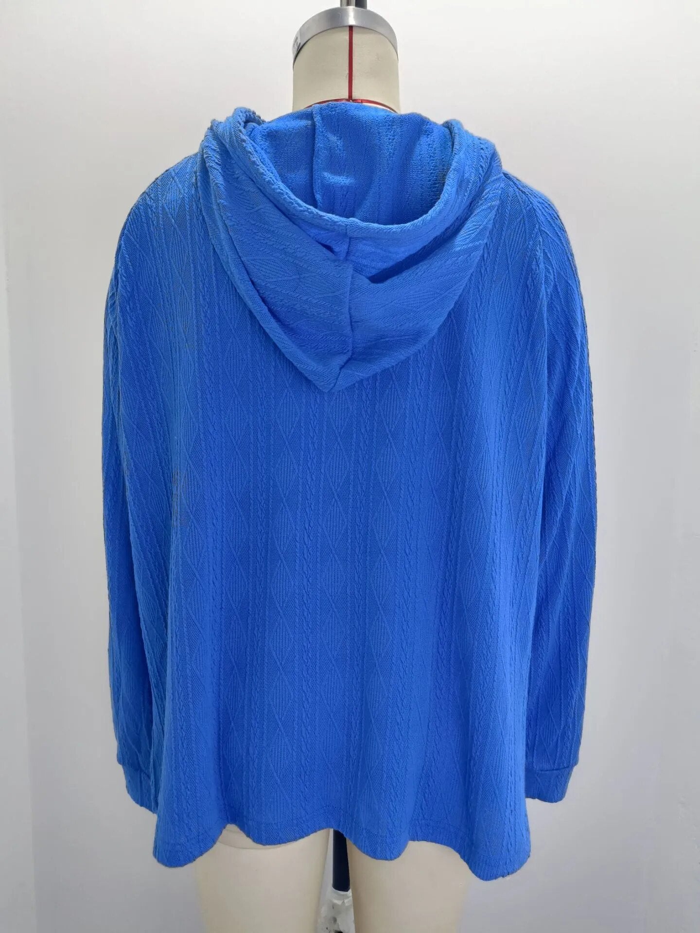 2023 Autumn and Winter New Women's Casual Jacquard Patch Pocket Loose Hooded Sweatshirt
