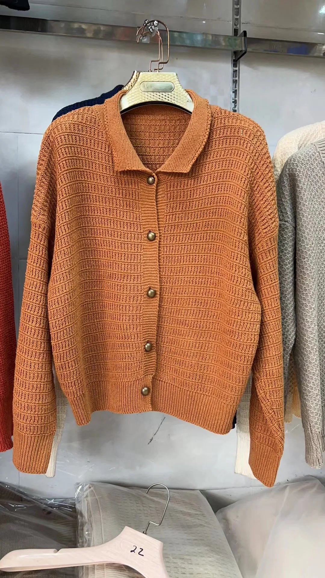2023 Spring Autumn Vintage Knitted Loose Sweater Cardigan Women's Coat Top