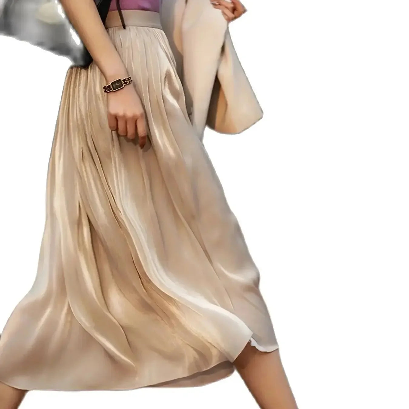 Elegant High Waist Stylish Comfortable Pleated Skirt