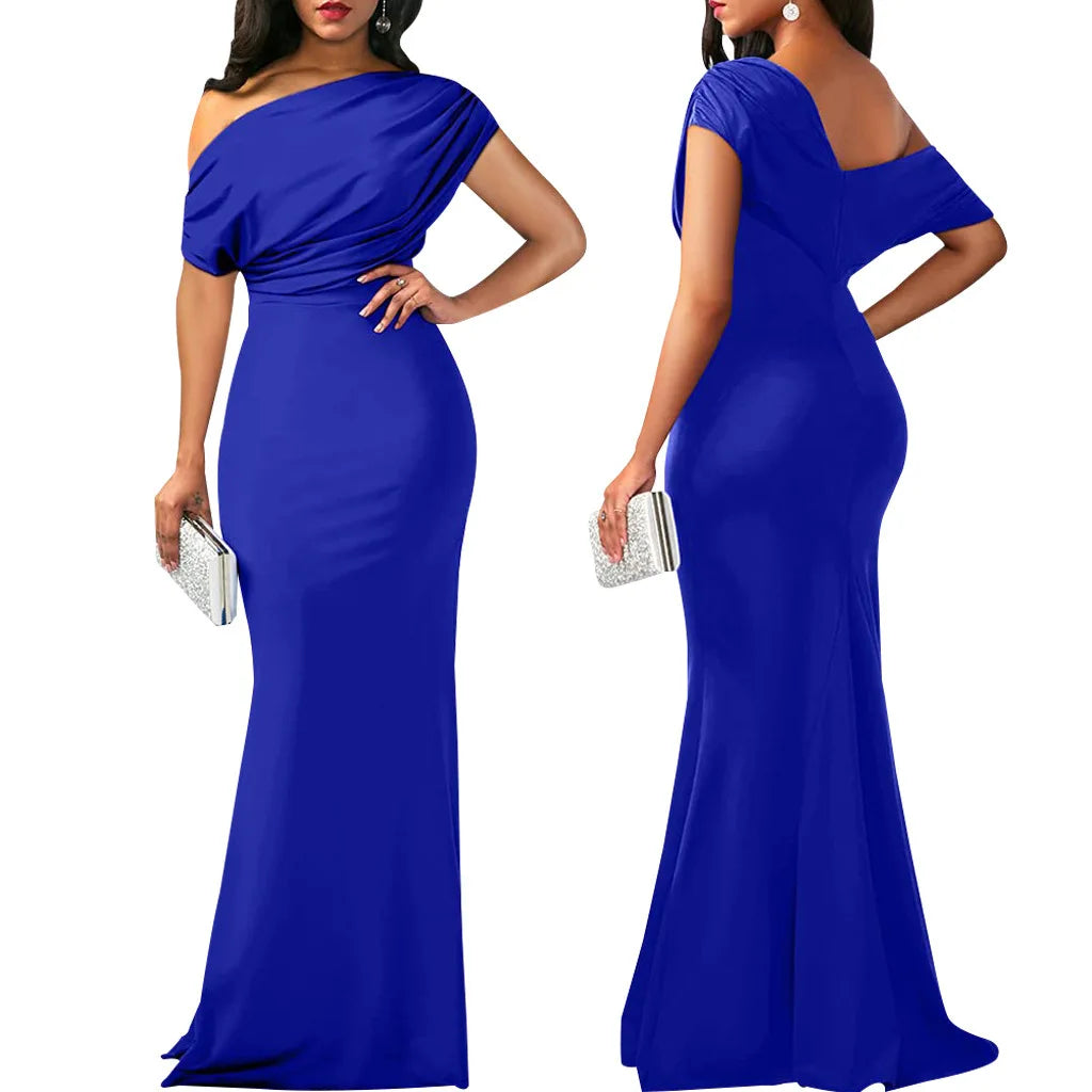Elegant Sleeveless Off Shoulder Bodycon Long Formal Party Evening Dress
