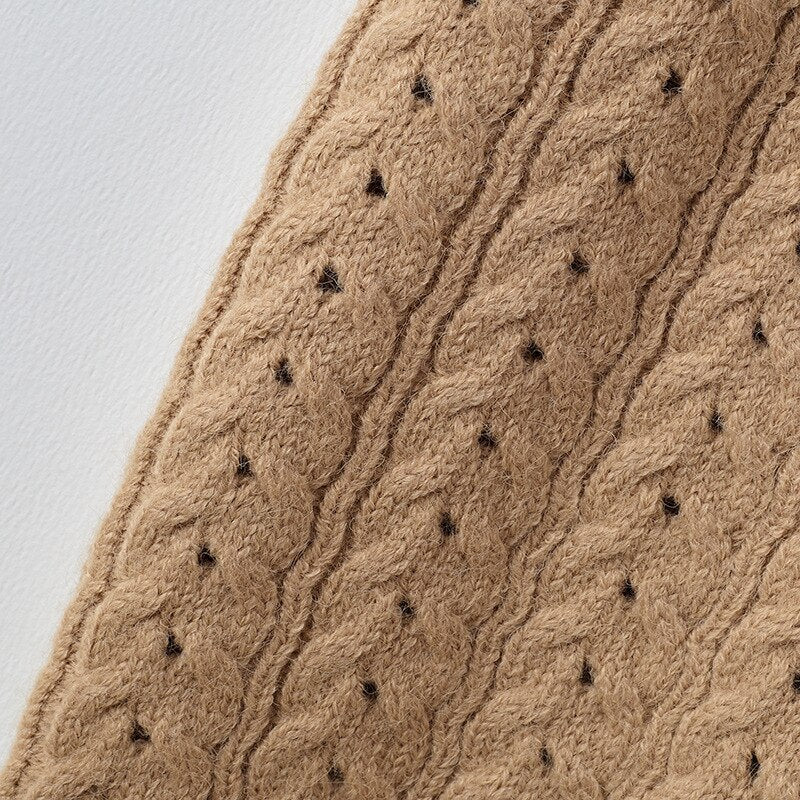 Hollow Out Knit Vest Women's Vintage Loose Sweater Cardigan
