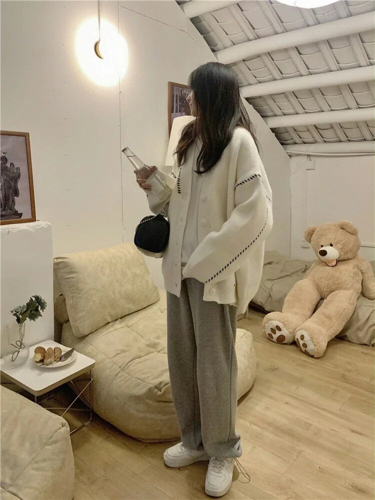 Joker Knit Cardigan 2023 Spring and Autumn New Fashion Casual Loose Lazy Sweater Coat Women
