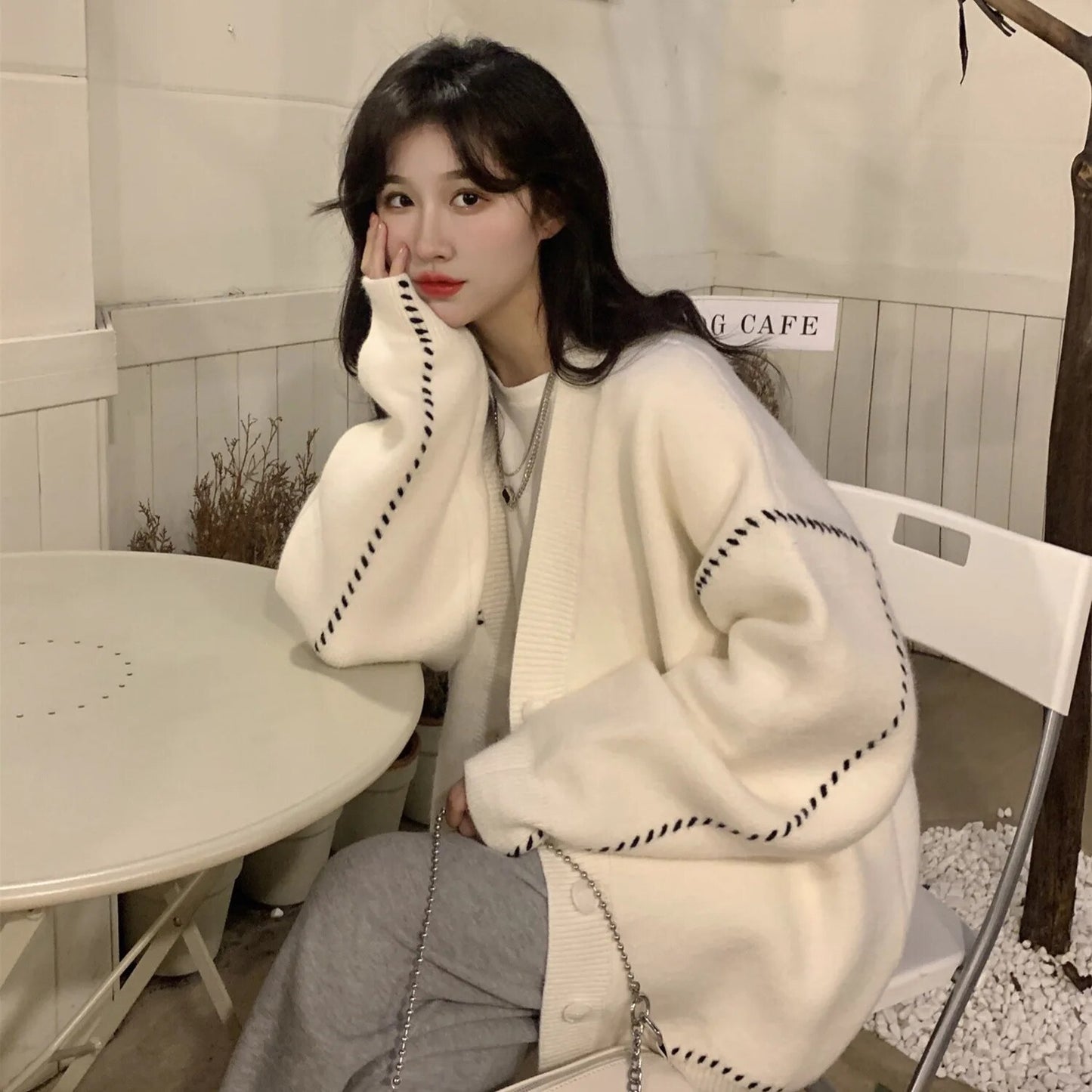 Joker Knit Cardigan 2023 Spring and Autumn New Fashion Casual Loose Lazy Sweater Coat Women
