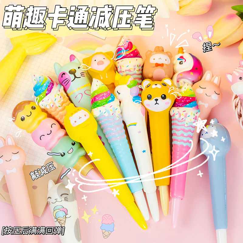 Cartoon Cute Gel Pen Children's Prizes Pupils Reward Creative Small Gifts Decompression Pen
