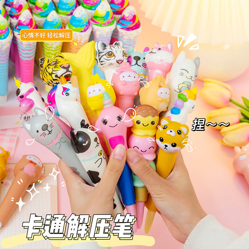 Cartoon Cute Gel Pen Children's Prizes Pupils Reward Creative Small Gifts Decompression Pen