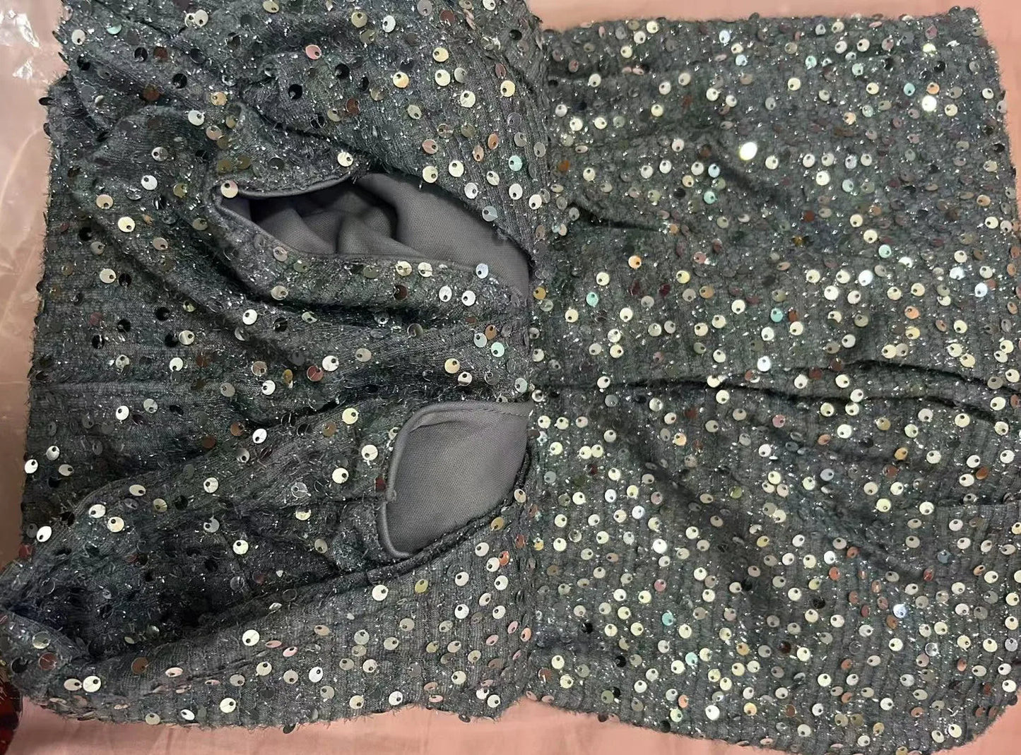 2024 Sequined One Shoulder Long Formal Evening Dress Silver
