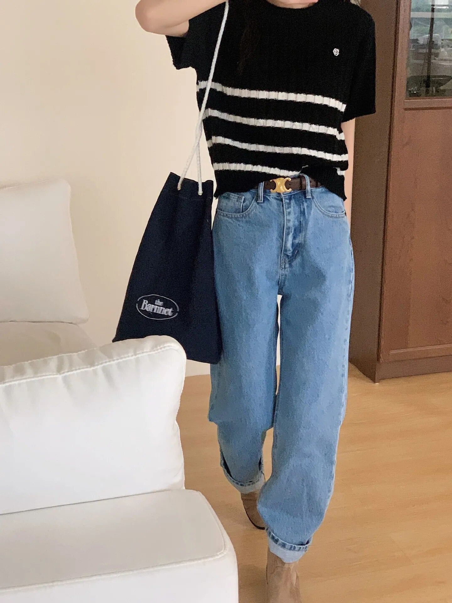 Small Flower Knitted Wool Short Sleeve Women's Autumn 2023 Layered Casual Pullover Top Sweater