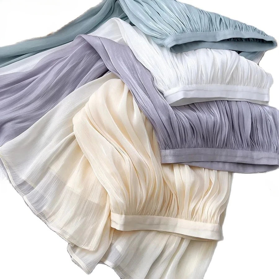 Solid Color Minimalist Elegant Women Slim A-line Skirt