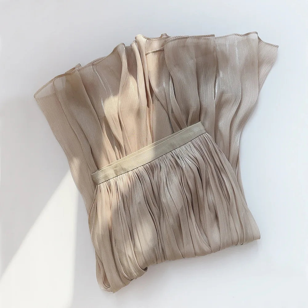 Solid Color Minimalist Elegant Women Slim A-line Skirt