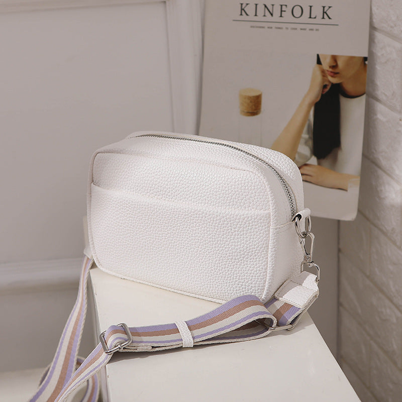 Cross-border Solid Color PU Messenger Bag
