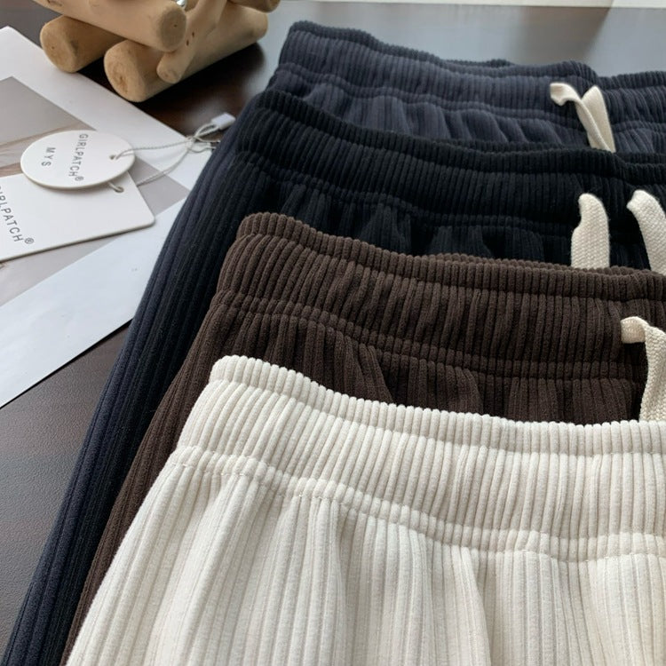 Spring/Summer Soft Straight Skin-friendly Versatile Casual Sports Pants with Wide Leg