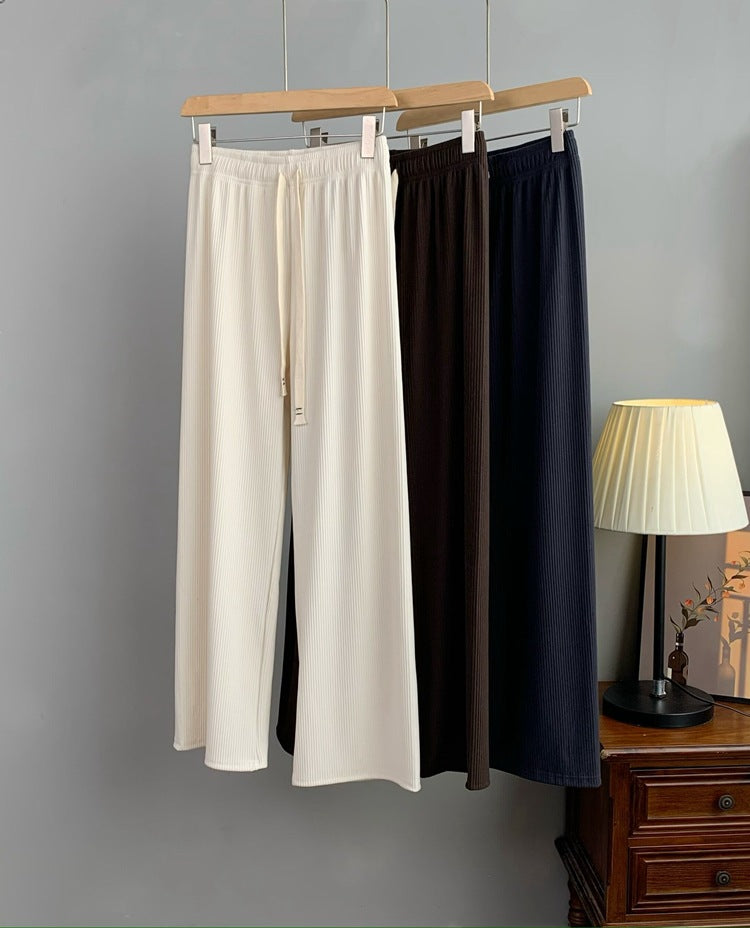 Spring/Summer Soft Straight Skin-friendly Versatile Casual Sports Pants with Wide Leg