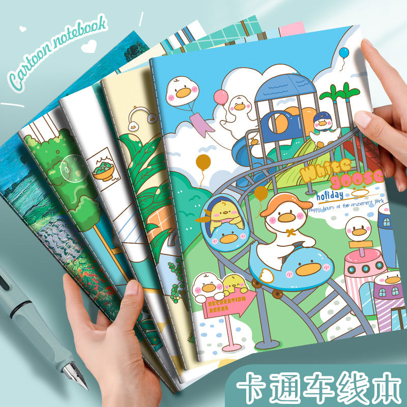 A5 Cartoon Retro Notebook B5 Cute Student Stationery Paper Student Prize Notepad