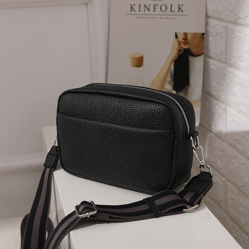 Cross-border Solid Color PU Messenger Bag
