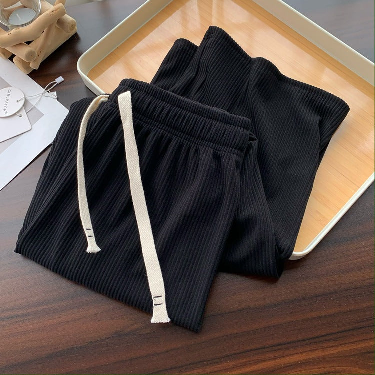 Spring/Summer Soft Straight Skin-friendly Versatile Casual Sports Pants with Wide Leg