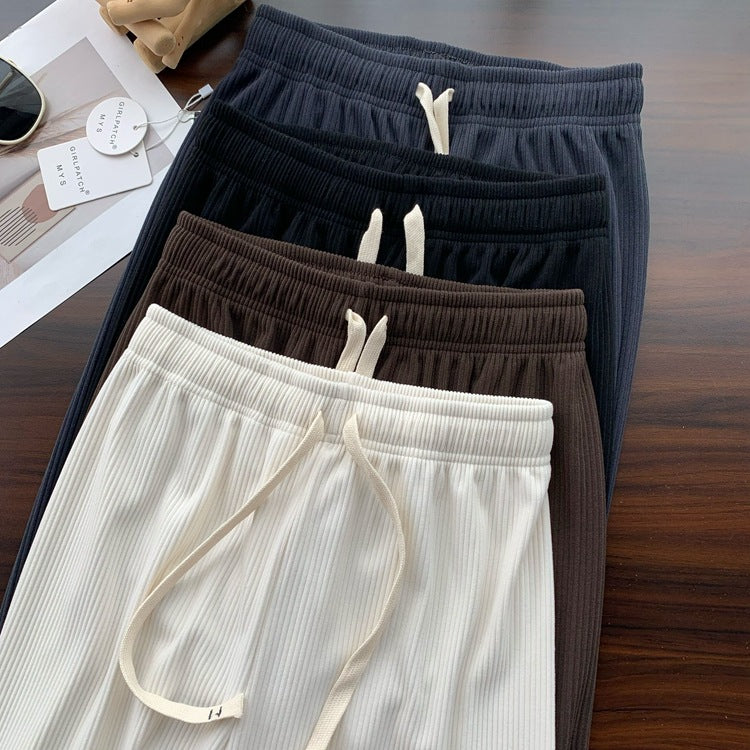 Spring/Summer Soft Straight Skin-friendly Versatile Casual Sports Pants with Wide Leg