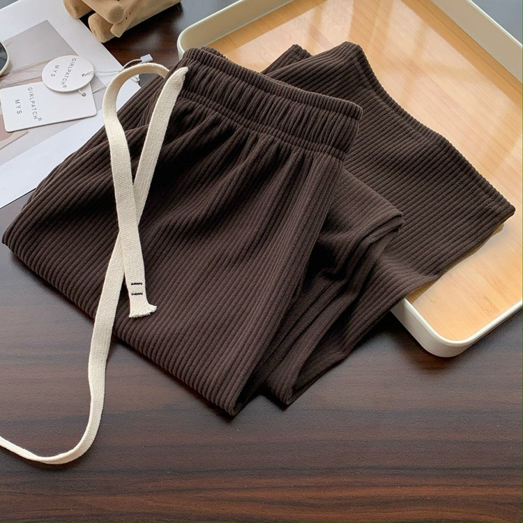 Spring/Summer Soft Straight Skin-friendly Versatile Casual Sports Pants with Wide Leg
