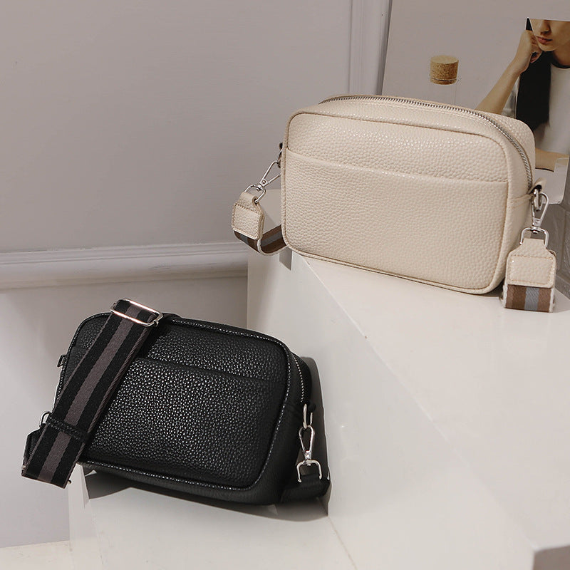 Cross-border Solid Color PU Messenger Bag