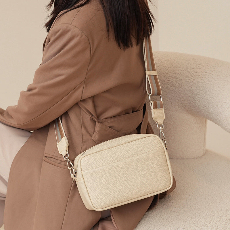 Cross-border Solid Color PU Messenger Bag